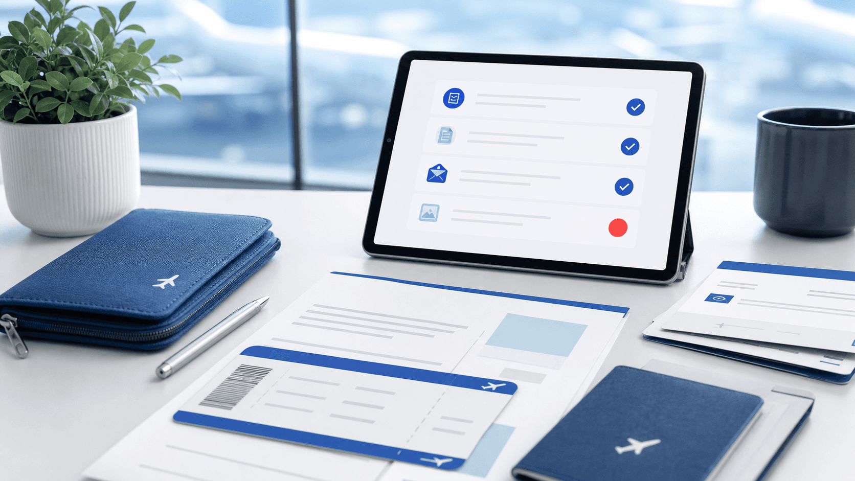 Organized flight evidence documents and an AirReclaim document checklist interface.